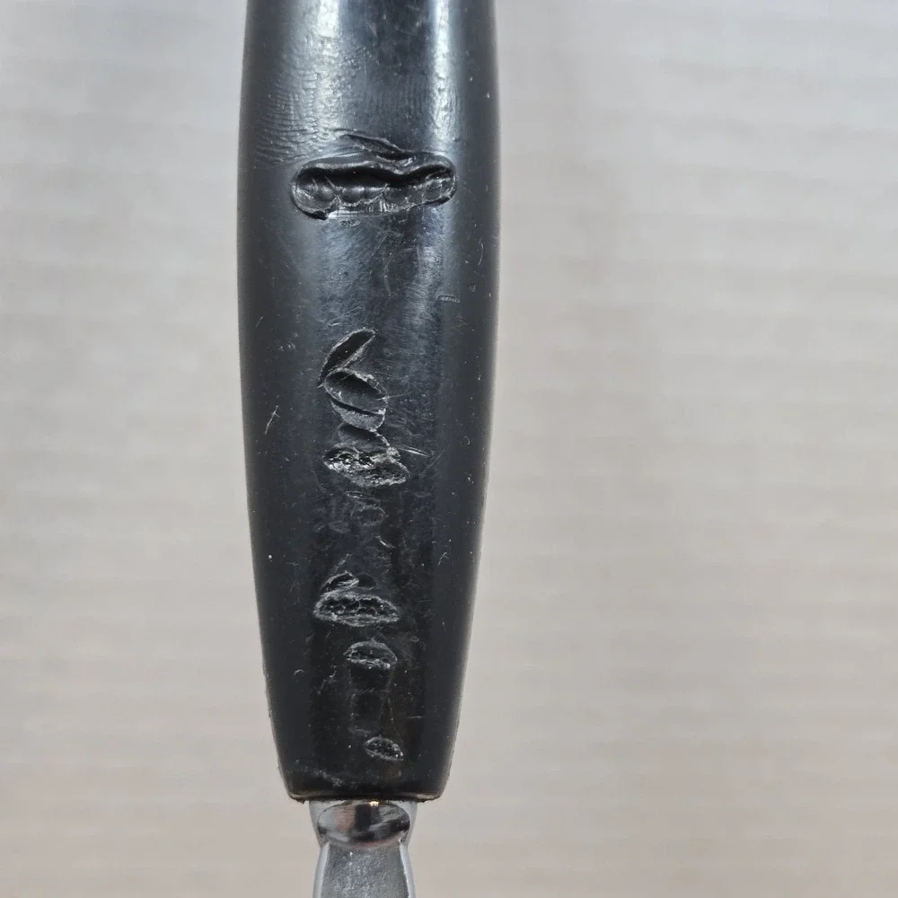 Vintage‎ Stainless Steel Slotted Turner Spatula Black Handle Kitchen Utensil